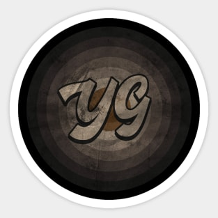 RETRO BLACK WHITE -yg rapper Sticker